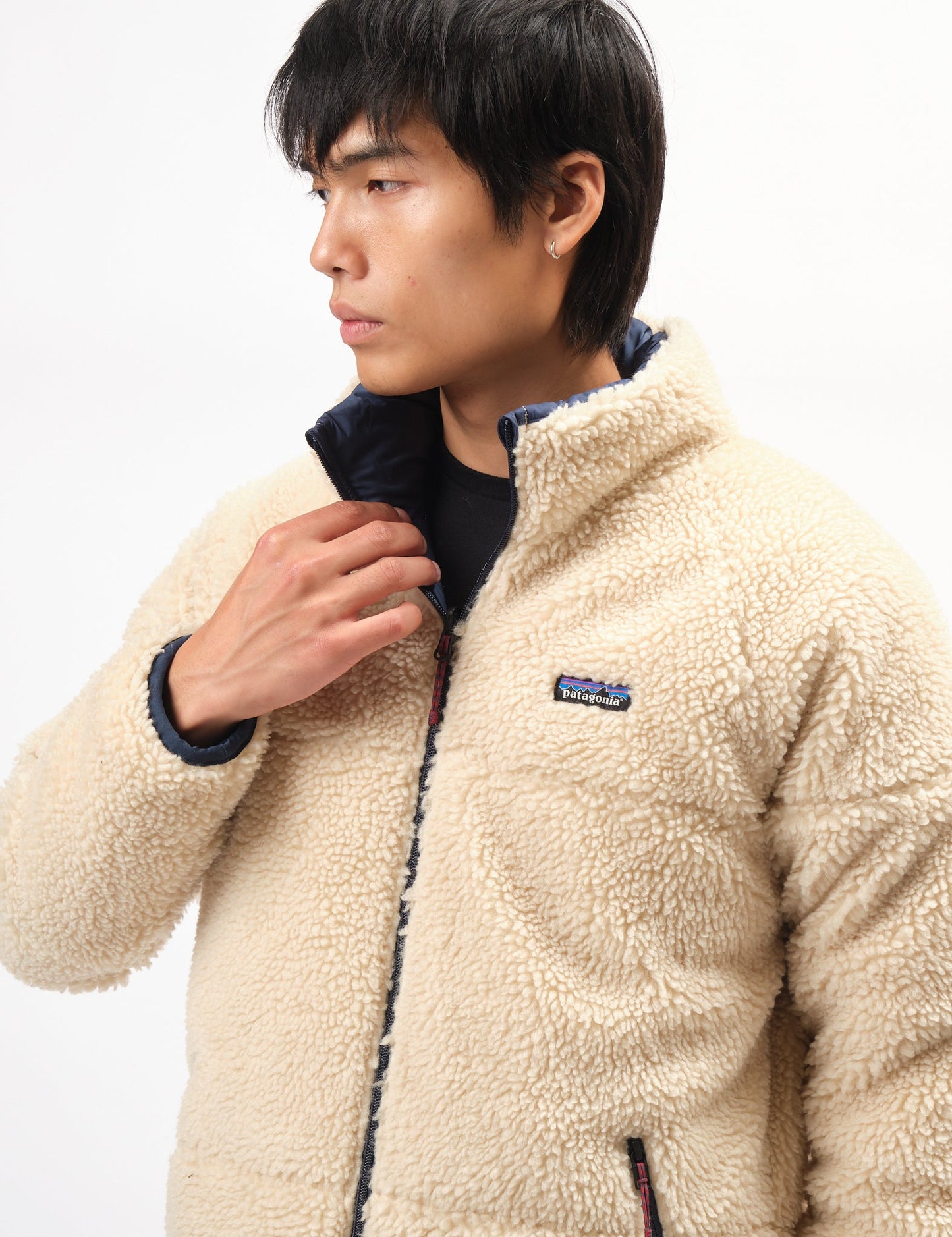 Pata Reversible Silent Down Jacket - New Navy Blue