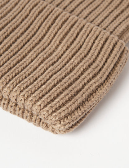 Pata Fishermans Rolled Beanie Hat - Ash Tan